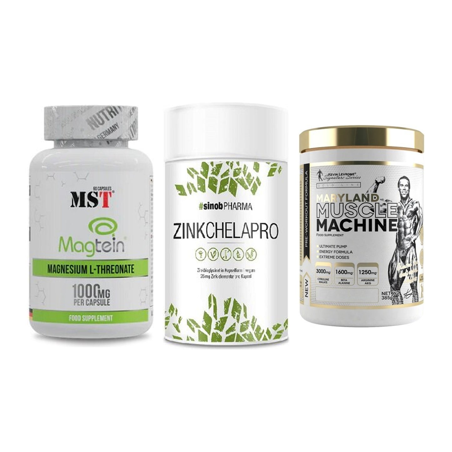 Ausdauer-Set: MST Magnesium + Sinob Zink + Kevin Levrone – alle enthaltenen Artikel