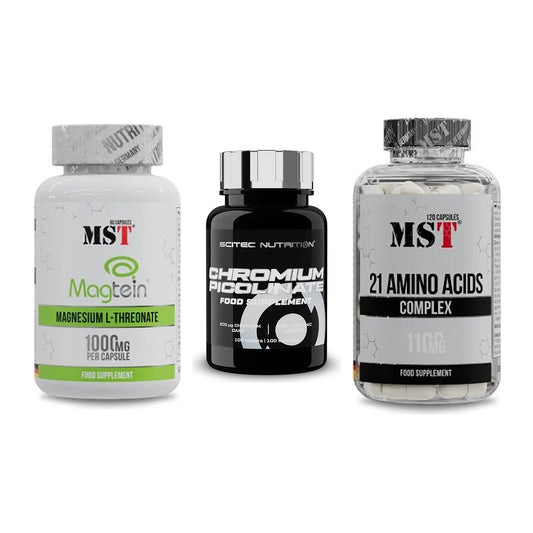 Ausdauer-Set: MST Magnesium + Scitec Chromium + MST 21 Amino – alle enthaltenen Artikel
