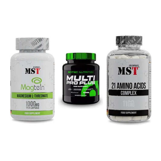 Ausdauer-Set: MST Magnesium + Scitec Multi Pro + MST 21 Amino – alle enthaltenen Artikel