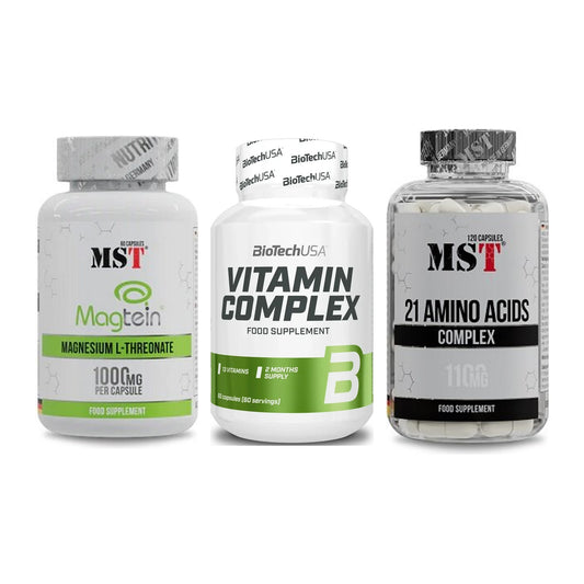 Ausdauer-Set: MST Magnesium + BioTech Vitamin + MST 21 Amino – alle enthaltenen Artikel