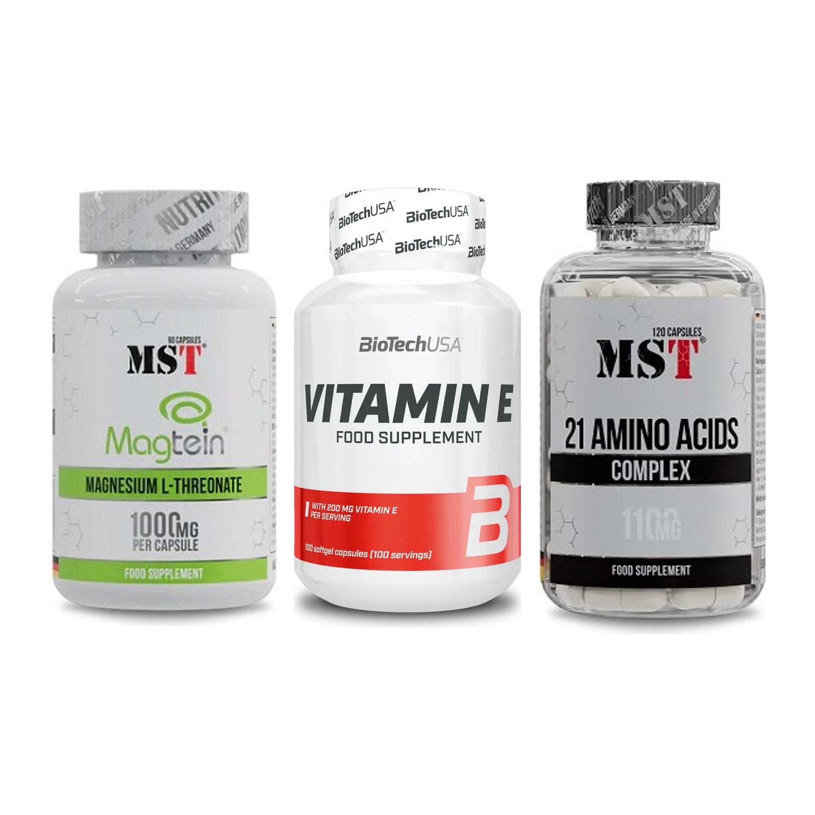 Ausdauer-Set: MST Magnesium + BioTech Vitamin + MST 21 Amino – alle enthaltenen Artikel