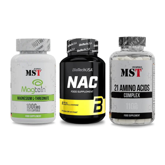 Ausdauer-Set: MST Magnesium + BioTech NAC + MST 21 Amino – alle enthaltenen Artikel
