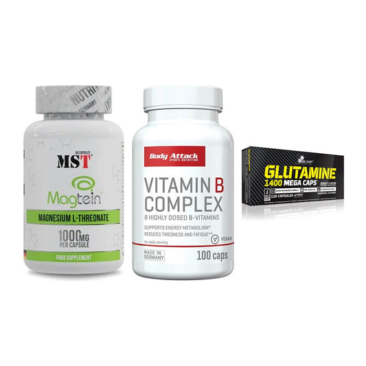 Ausdauer-Set: MST Magnesium + Body Attack + Olimp L-Glutamin – alle enthaltenen Artikel