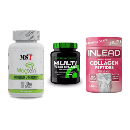 Ausdauer-Set: MST Magnesium + Scitec Multi Pro + INLEAD Collagen – alle enthaltenen Artikel