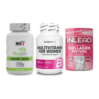Ausdauer-Set: MST Magnesium + BioTech Multivit + INLEAD Collagen – alle enthaltenen Artikel
