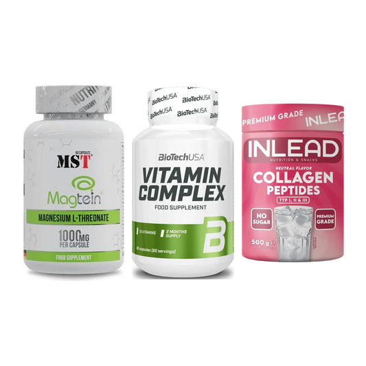 Ausdauer-Set: MST Magnesium + BioTech Vitamin + INLEAD Collagen – alle enthaltenen Artikel