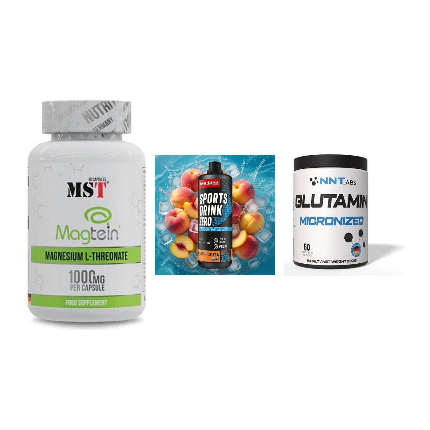 Ausdauer-Set: MST Magnesium + Body Attack + NNT Glutamin – alle enthaltenen Artikel