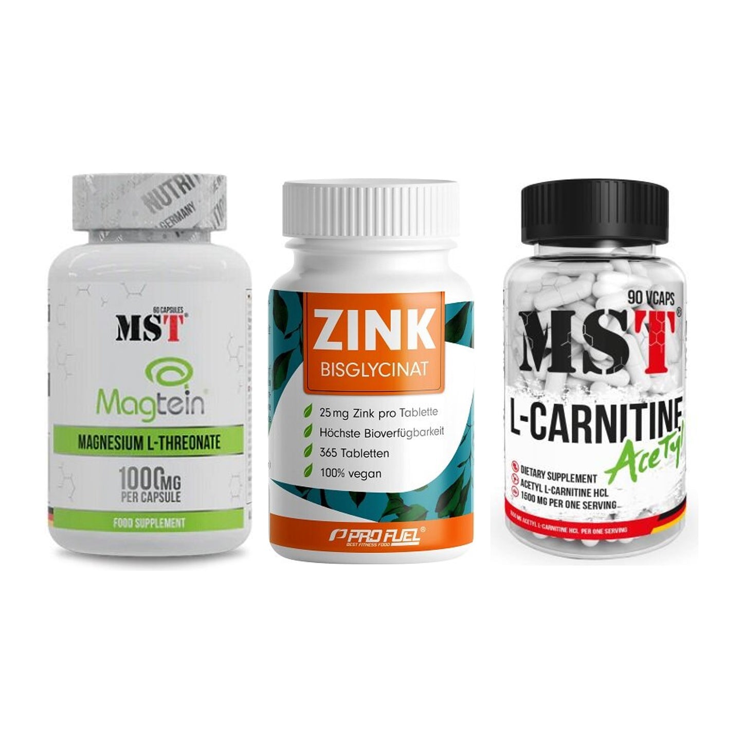 Ausdauer-Set: MST Magnesium + ProFuel Zink + MST L-Carnitine – alle enthaltenen Artikel