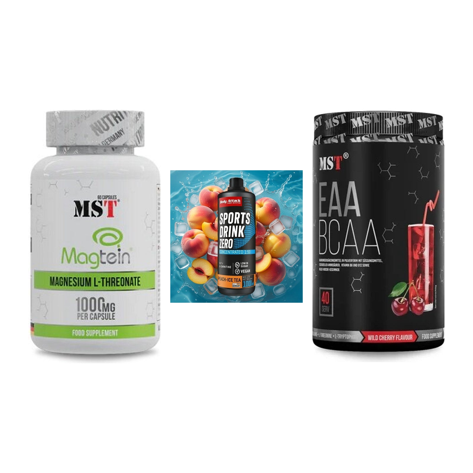 Ausdauer-Set: MST Magnesium + Body Attack + MST EAA & BCAA – alle enthaltenen Artikel