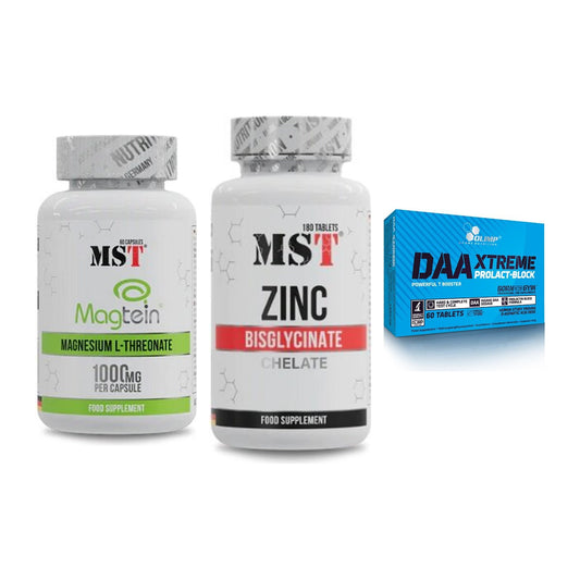 Ausdauer-Set: MST Magnesium + MST Zinc Chelate + Olimp DAA Xtreme – alle enthaltenen Artikel