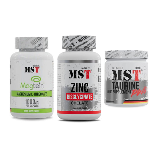 Ausdauer-Set: MST Magnesium + MST Zinc Chelate + MST Taurine – alle enthaltenen Artikel