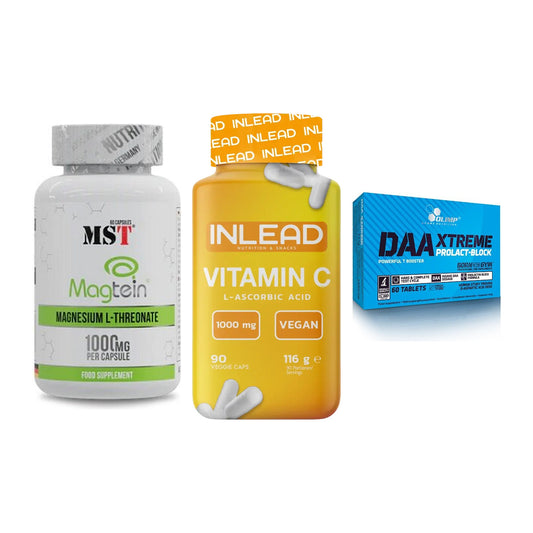 Ausdauer-Set: MST Magnesium + INLEAD Vitamin C + Olimp DAA Xtreme – alle enthaltenen Artikel