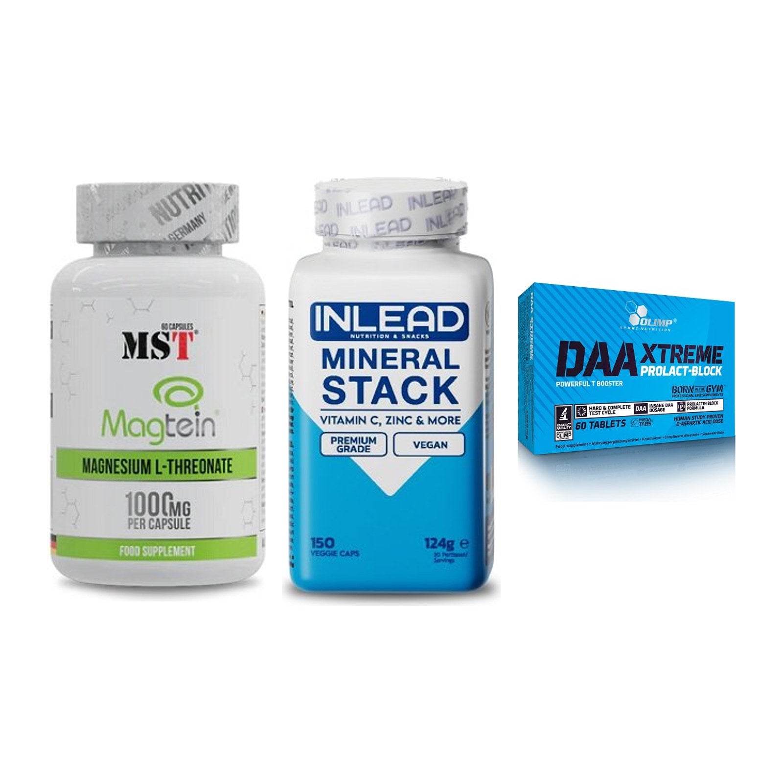 Ausdauer-Set: MST Magnesium + INLEAD Mineral + Olimp DAA Xtreme – alle enthaltenen Artikel