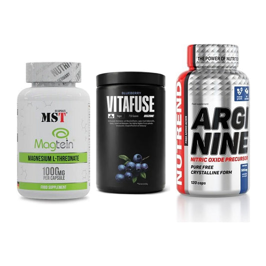 Ausdauer-Set: MST Magnesium + Big Zone Vitafus + Nutrend Arginine – alle enthaltenen Artikel