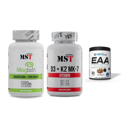 Ausdauer-Set: MST Magnesium + MST Vitamin D3 + NNT EAA – alle enthaltenen Artikel