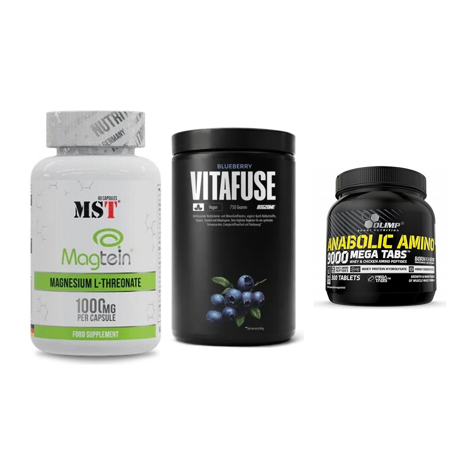 Ausdauer-Set: MST Magnesium + Big Zone Vitafus + Olimp Anabolic – alle enthaltenen Artikel
