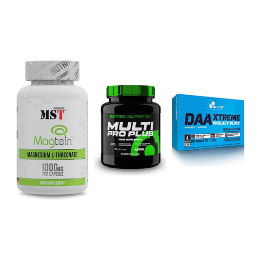 Ausdauer-Set: MST Magnesium + Scitec Multi Pro + Olimp DAA Xtreme – alle enthaltenen Artikel