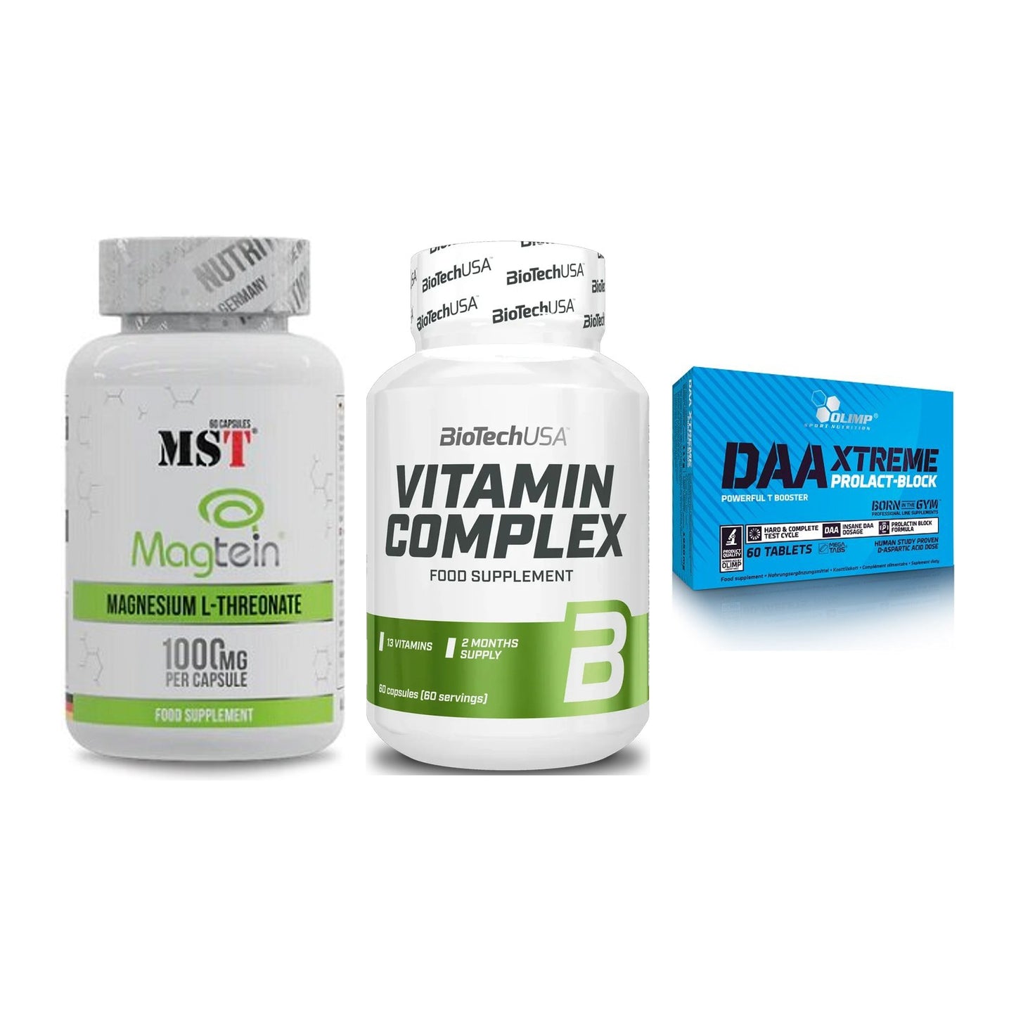 Ausdauer-Set: MST Magnesium + BioTech Vitamin + Olimp DAA Xtreme – alle enthaltenen Artikel