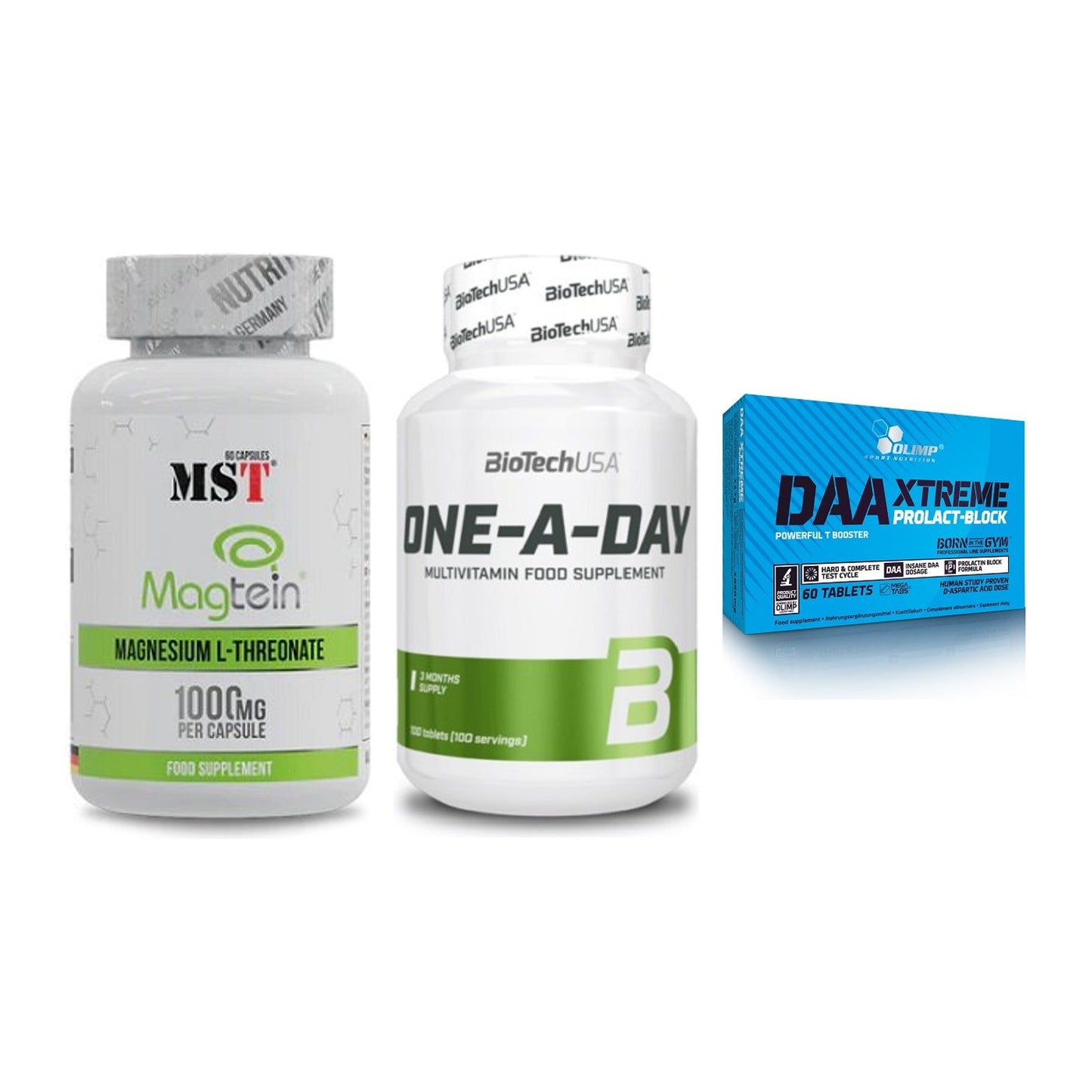 Ausdauer-Set: MST Magnesium + BioTech One A + Olimp DAA Xtreme – alle enthaltenen Artikel