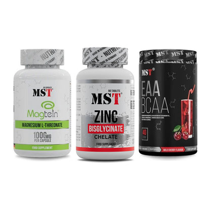 Ausdauer-Set: MST Magnesium + MST Zinc Chelate + MST EAA & BCAA – alle enthaltenen Artikel