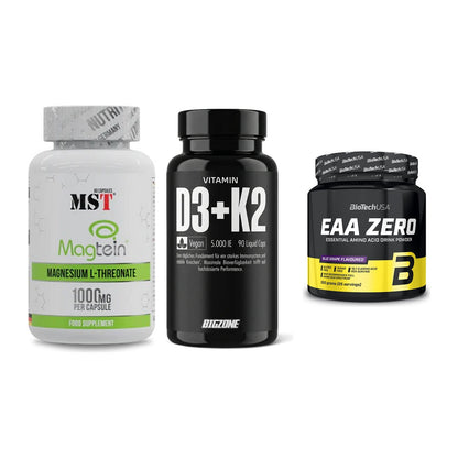 Ausdauer-Set: MST Magnesium + Big Zone Vitamin + BioTech EAA Zero – alle enthaltenen Artikel