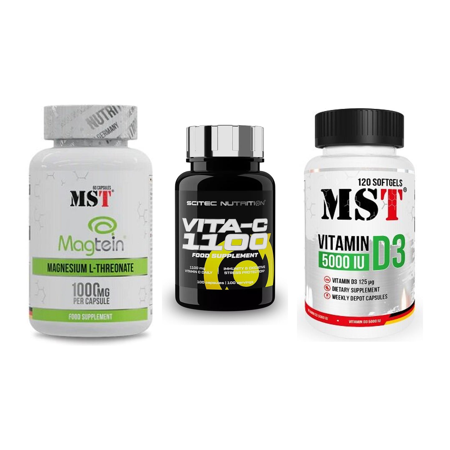 Ausdauer-Set: MST Magnesium + Scitec Vitamin C + MST Vitamin D3 – alle enthaltenen Artikel