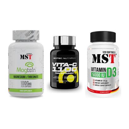 Ausdauer-Set: MST Magnesium + Scitec Vitamin C + MST Vitamin D3 – alle enthaltenen Artikel