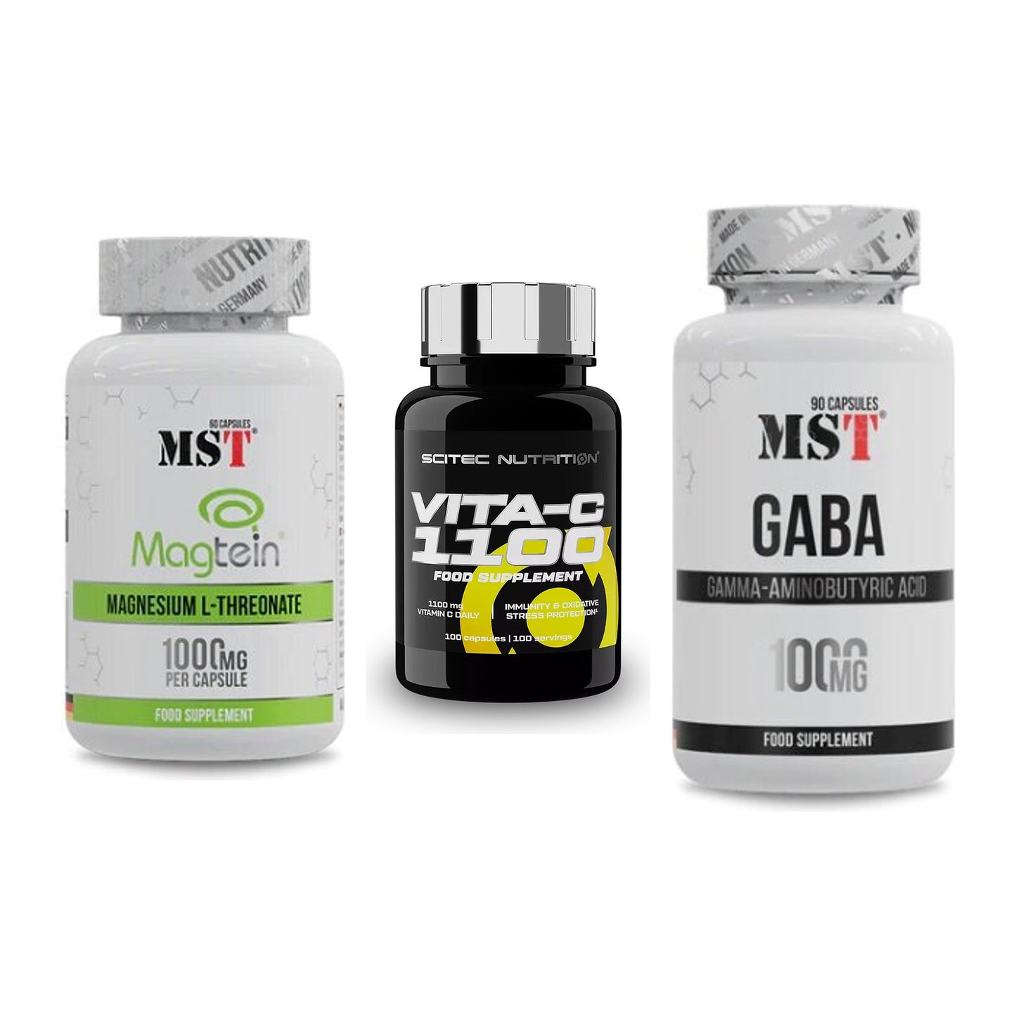 Ausdauer-Set: MST Magnesium + Scitec Vitamin C + MST GABA 1000mg – alle enthaltenen Artikel