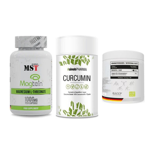 Ausdauer-Set: MST Magnesium + Sinob Curcumin + MST Arginine HCL – alle enthaltenen Artikel