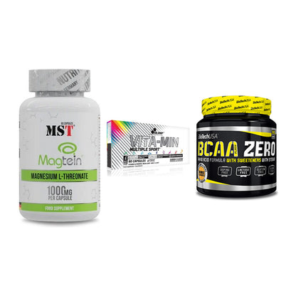 Ausdauer-Set: MST Magnesium + Olimp Vita-Min + BioTech BCAA – alle enthaltenen Artikel