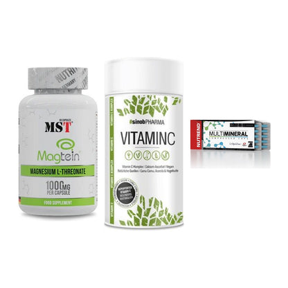 Ausdauer-Set: MST Magnesium + Sinob Vitamin C + Nutrend Multimin – alle enthaltenen Artikel