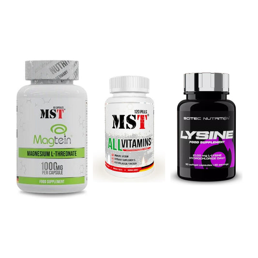 Ausdauer-Set: MST Magnesium + MST All Vitamins + Scitec Lysine – alle enthaltenen Artikel