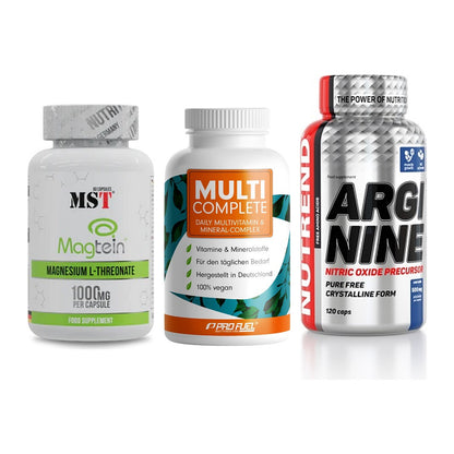 Ausdauer-Set: MST Magnesium + ProFuel MULTI + Nutrend Arginine – alle enthaltenen Artikel