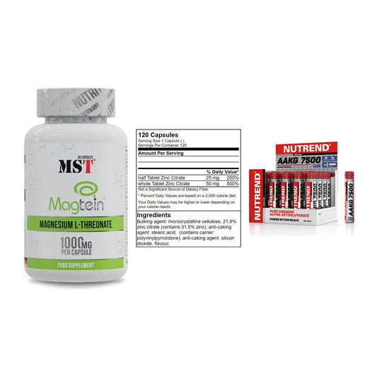 Ausdauer-Set: MST Magnesium + GN Zinc Citrate + Nutrend AAKG – alle enthaltenen Artikel