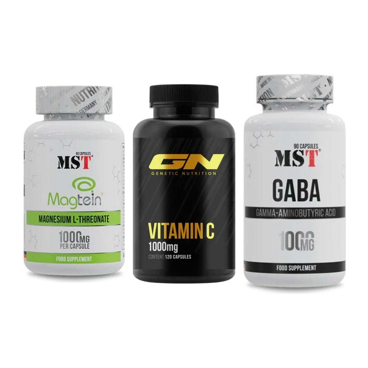 Ausdauer-Set: MST Magnesium + GN Vitamin C + MST GABA 1000mg – alle enthaltenen Artikel