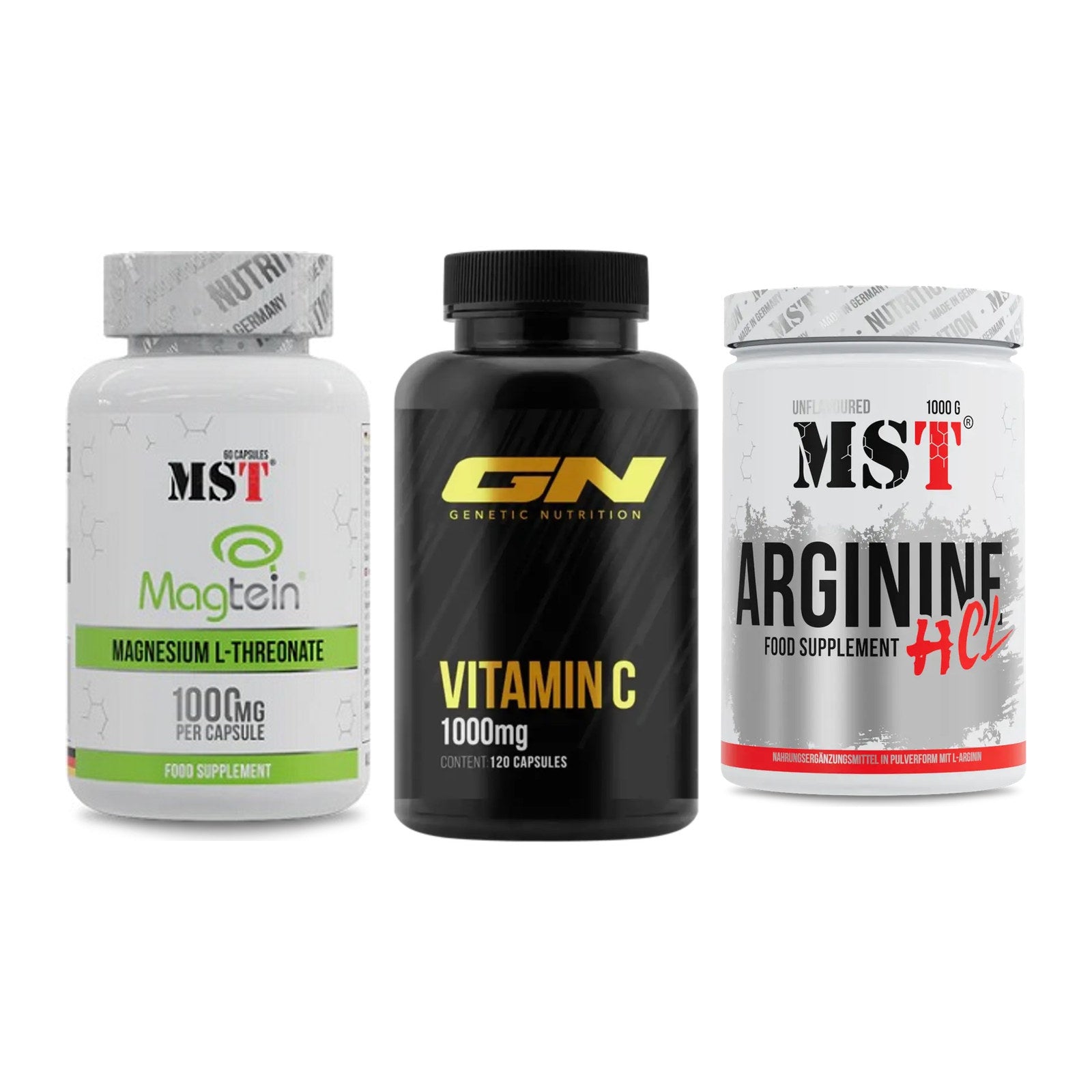 Ausdauer-Set: MST Magnesium + GN Vitamin C + MST Arginine HCL – alle enthaltenen Artikel