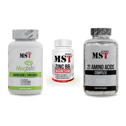 Ausdauer-Set: MST Magnesium + MST Zinc + MST 21 Amino – alle enthaltenen Artikel
