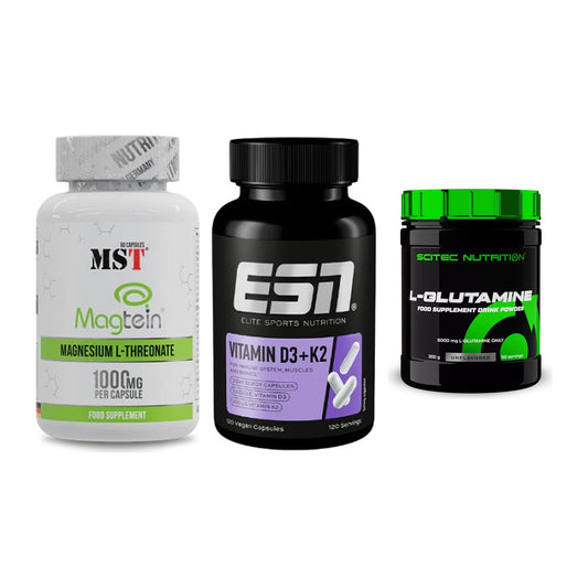 Ausdauer-Set: MST Magnesium + ESN Vitamin D3 + Scitec L-Glutami – alle enthaltenen Artikel