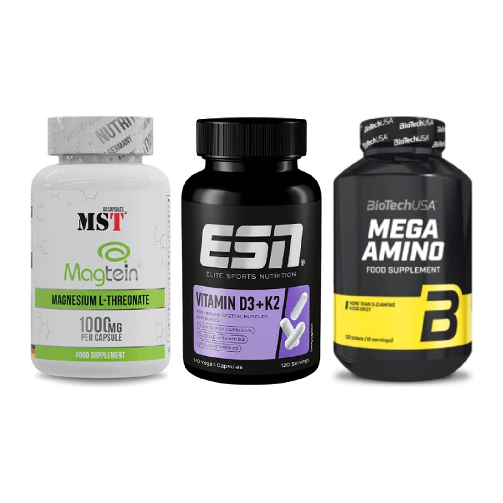 Ausdauer-Set: MST Magnesium + ESN Vitamin D3 + BioTech Mega – alle enthaltenen Artikel