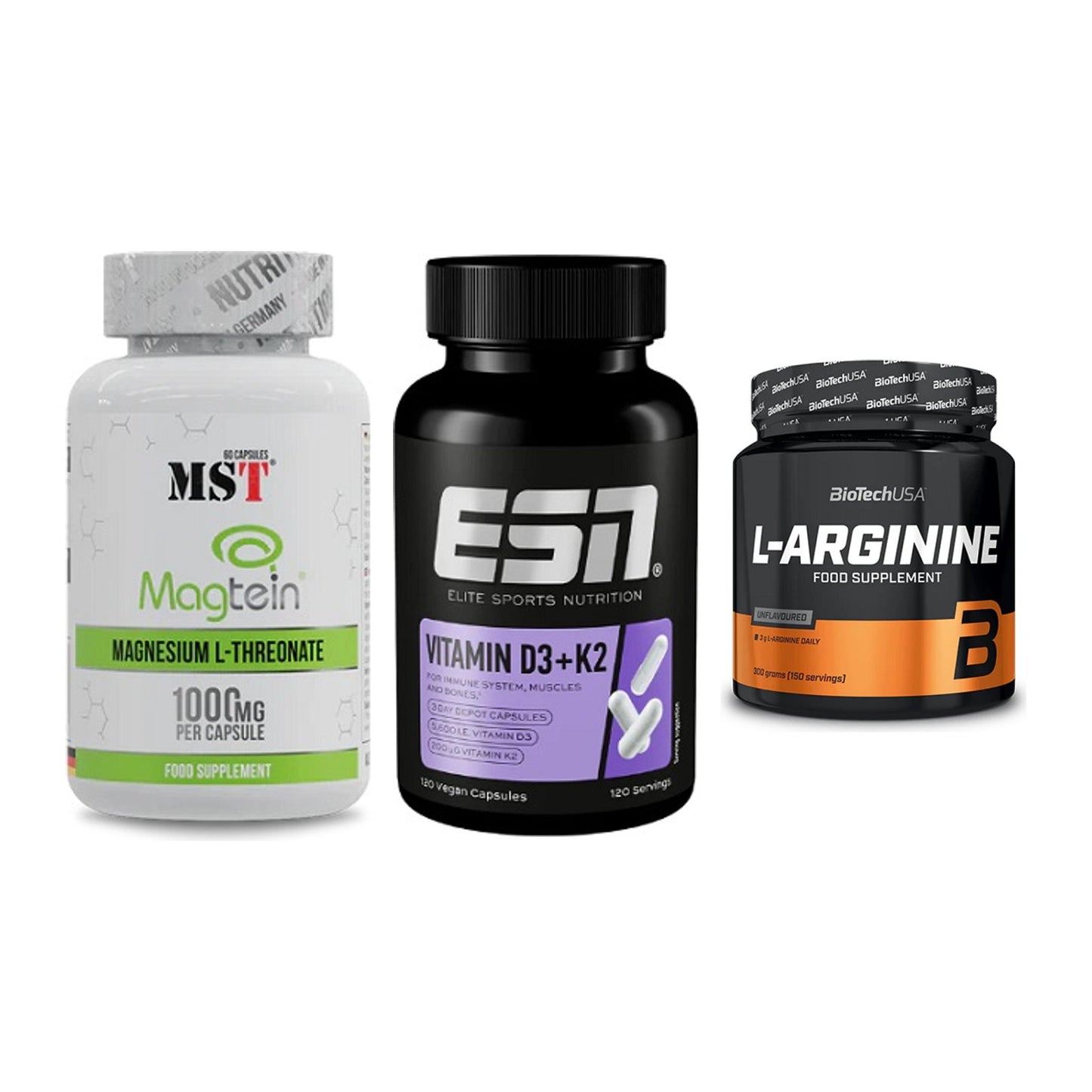 Ausdauer-Set: MST Magnesium + ESN Vitamin D3 + BioTech L-Argini – alle enthaltenen Artikel