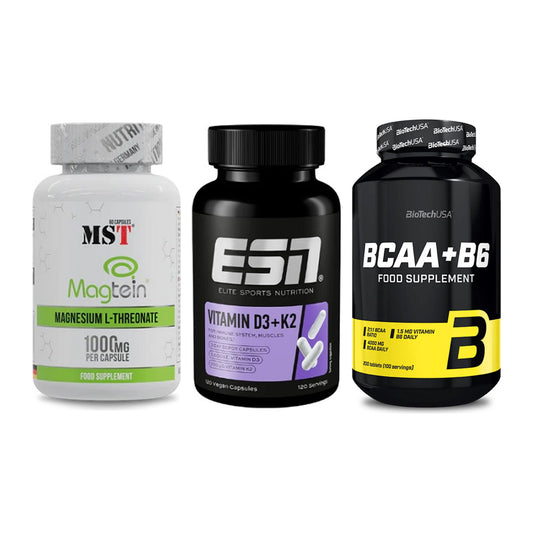 Ausdauer-Set: MST Magnesium + ESN Vitamin D3 + BioTech BCAA+B6 – alle enthaltenen Artikel