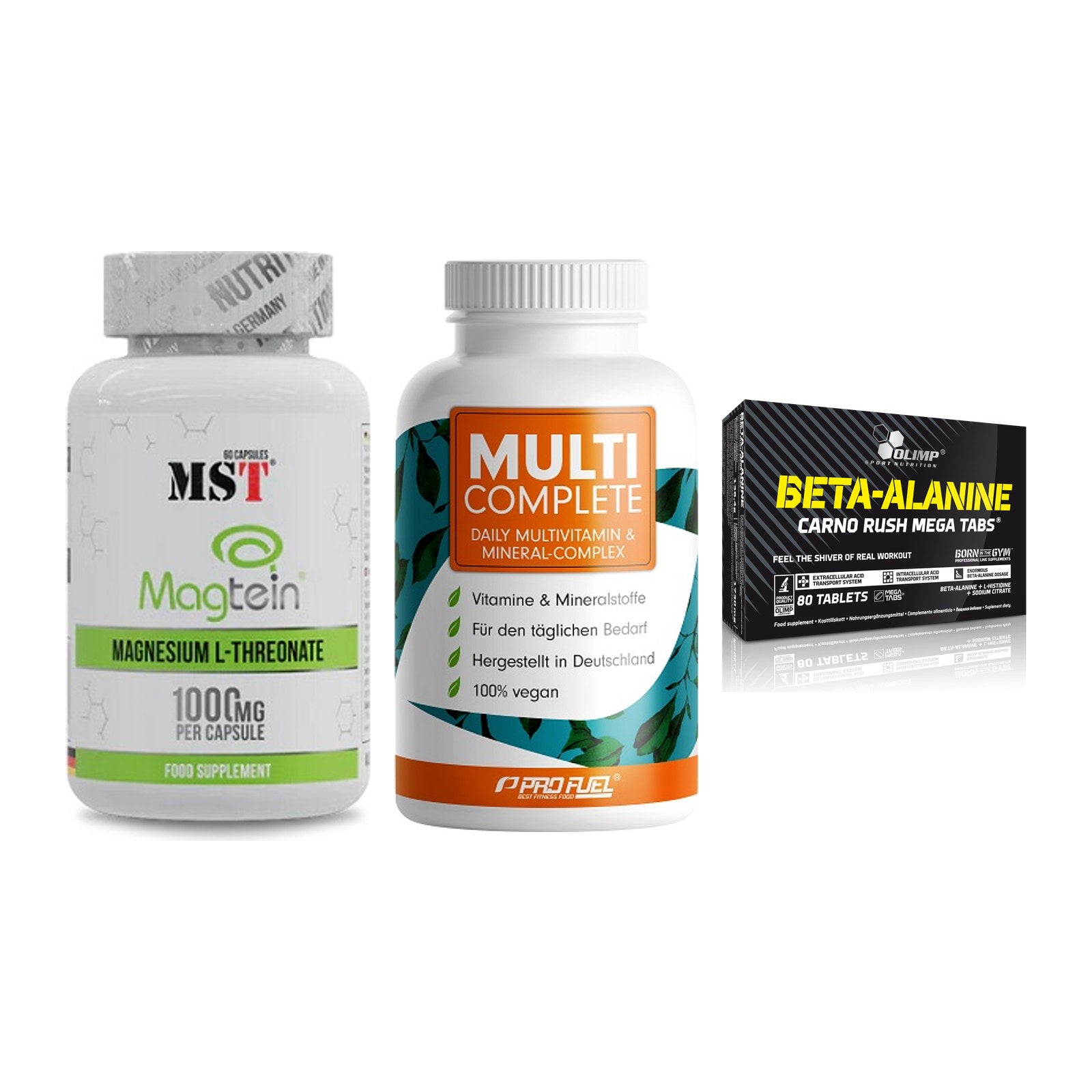 Ausdauer-Set: MST Magnesium + ProFuel MULTI + Olimp Beta-Alani – alle enthaltenen Artikel