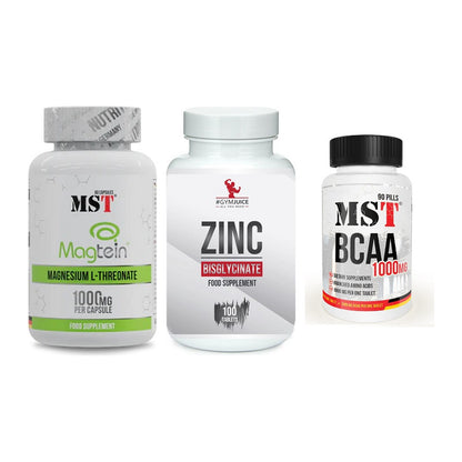 Ausdauer-Set: MST Magnesium + #GYMJUICE ZINC + MST BCAA 1000 – alle enthaltenen Artikel