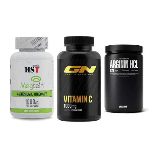 Ausdauer-Set: MST Magnesium + GN Vitamin C + Big Zone L-Argin – alle enthaltenen Artikel