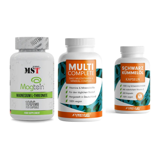 Ausdauer-Set: MST Magnesium + ProFuel MULTI + ProFuel Schwarzk – alle enthaltenen Artikel