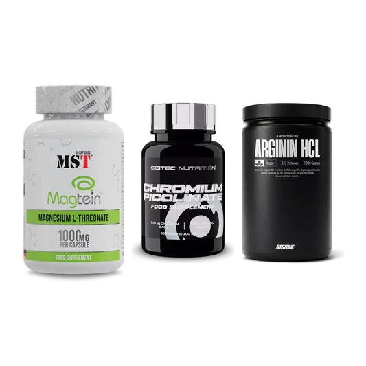 Ausdauer-Set: MST Magnesium + Scitec Chromium + Big Zone L-Argin – alle enthaltenen Artikel