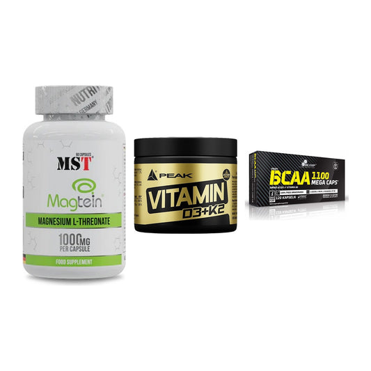 Ausdauer-Set: MST Magnesium + Peak Vitamin + Olimp BCAA Mega – alle enthaltenen Artikel