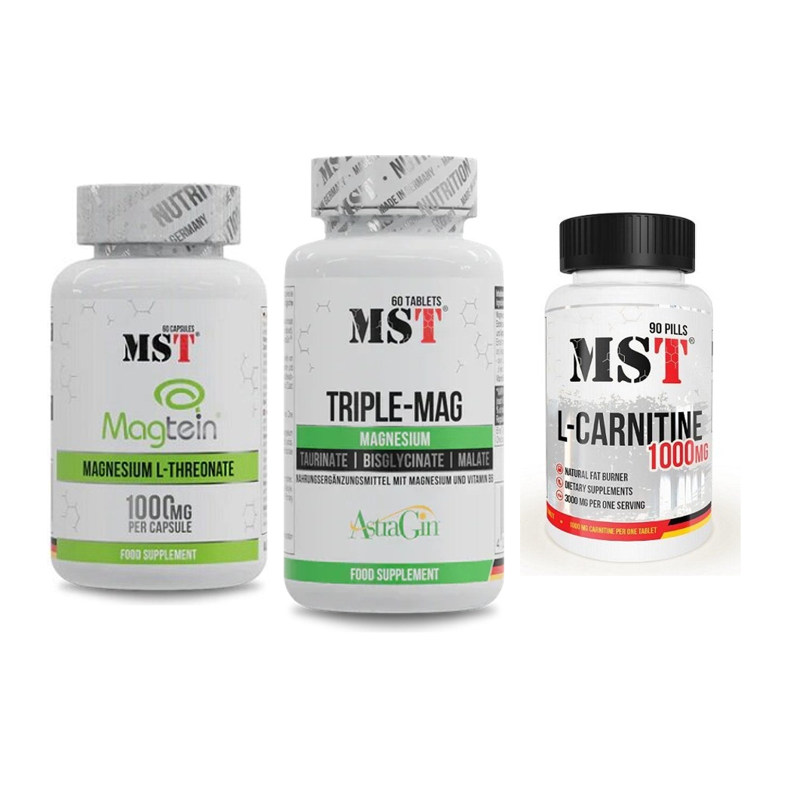 Ausdauer-Set: MST Magnesium + MST Tripple Mag + MST L-Carnitine – alle enthaltenen Artikel