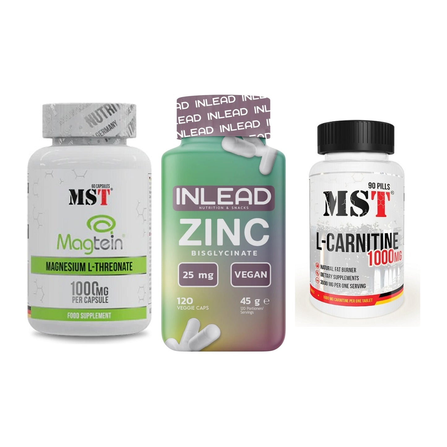 Ausdauer-Set: MST Magnesium + INLEAD Zink + MST L-Carnitine – alle enthaltenen Artikel