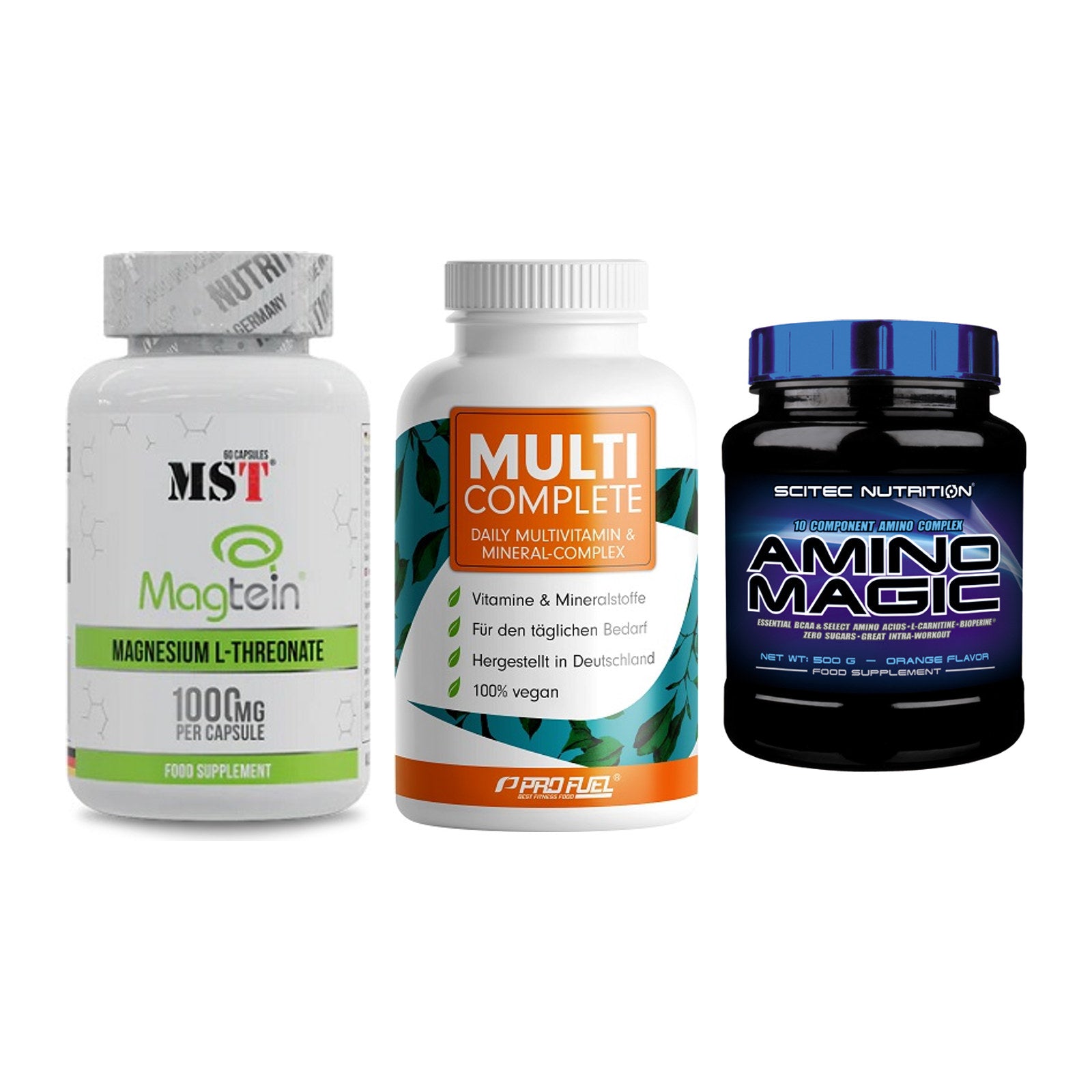 Ausdauer-Set: MST Magnesium + ProFuel MULTI + Scitec Amino – alle enthaltenen Artikel